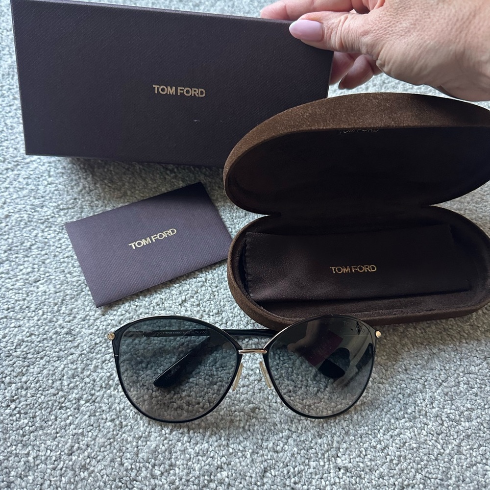 Tom Ford Black and Gold Cat-Eye Women's Sunglasses